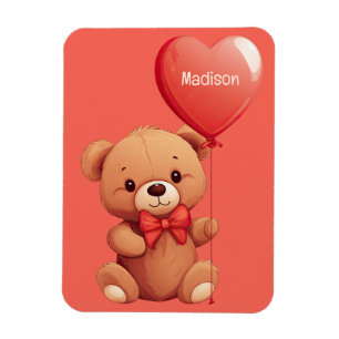 Custom Name Love Teddy Magnet