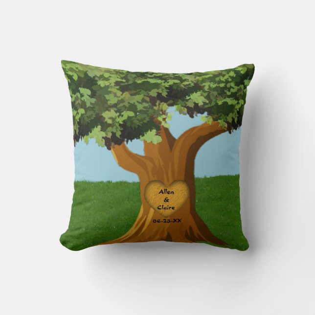 Custom Name Love Tree  Pillow (Front)