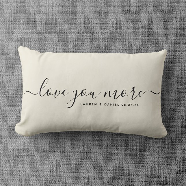Custom Name Love you More Valentine's Day Newlywed Lumbar Cushion (Creator Uploaded)