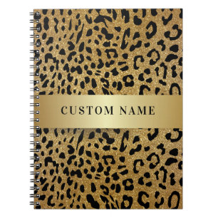 Custom Name Luxury Leopard Animal Print Notebook