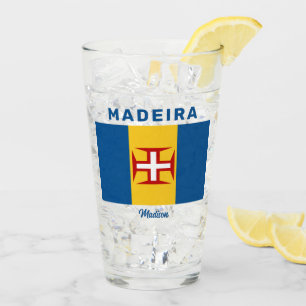 Custom Name Madeira Flag Glass