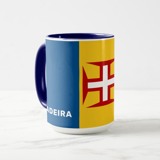 Custom Name Madeira Flag Mug (Front Left)