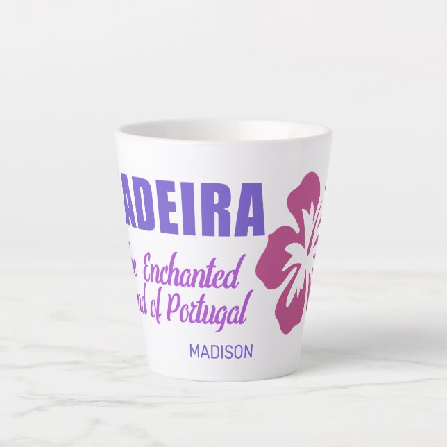 Custom Name Madeira Latte Mug (Front)