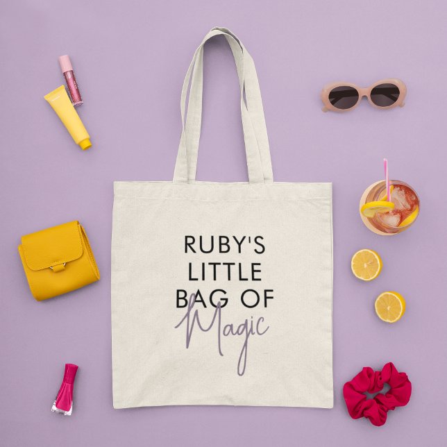 Custom Name Magic Minimalist Modern Tote Bag (Creator Uploaded)