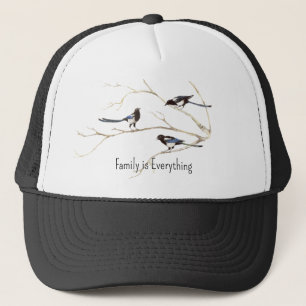 Custom Name Magpie Bird Family is Everything Trucker Hat