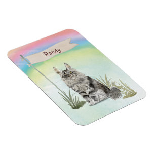 Custom Name Maine Coon Cat Pet Magnet