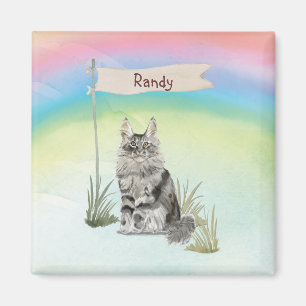 Custom Name Maine Coon Cat Pet Magnet