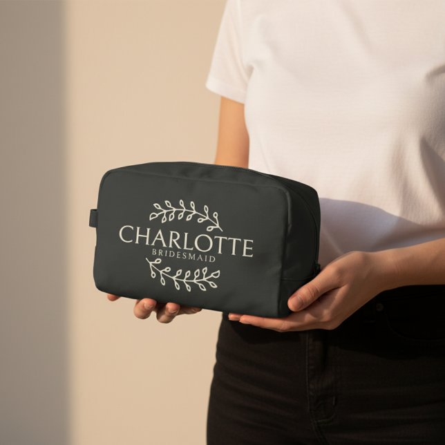 Custom Name Makeup Bag for Bridal Shower Gift (Bride Squad Cosmetic Bag, Maid of Honor Gift Bag, Personalized Bachelorette Party Favor)