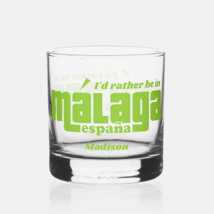 Custom name Málaga España Whiskey Glass