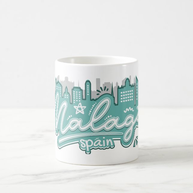 Custom Name Malaga Spain Coffee Mug (Center)