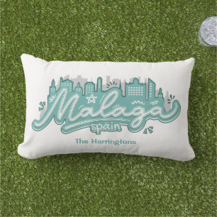 Custom Name Malaga Spain Lumbar Cushion