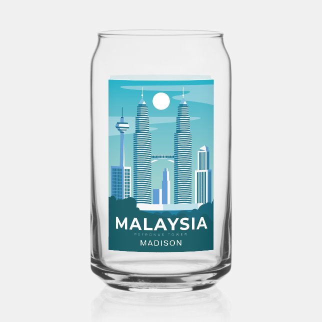 Custom name MALAYSIA Can Glass (Front)