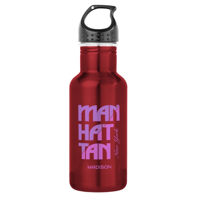 Custom Name Manhattan New York 532 Ml Water Bottle (Front)