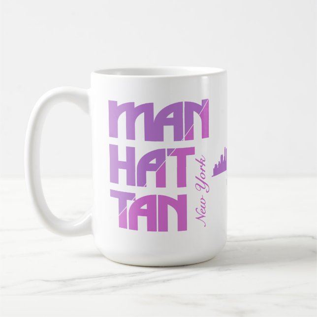 Custom Name Manhattan New York Coffee Mug (Left)