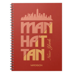 Custom Name Manhattan New York Notebook