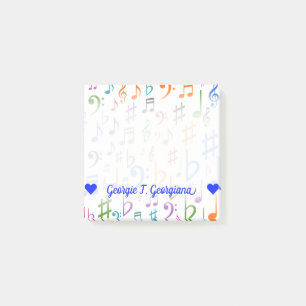 Custom Name; Many Colourful Music Notes and
