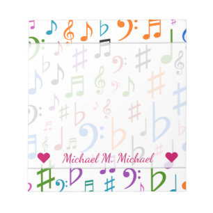 Custom Name; Many Colourful Music Notes and