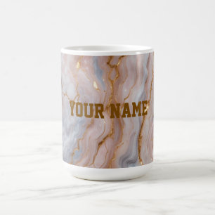Custom Name Marble Mug   Personalized Gold Textmug