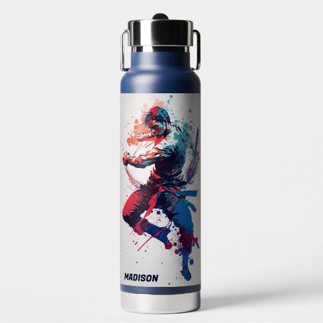 Custom Name Martial Arts Water Bottle (Front)