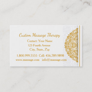 Custom Name Massage Therapy Gold Mandala Business  Business Card