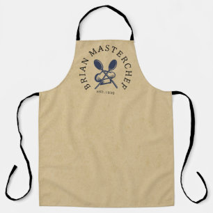 Custom name Master cheff Rustic brown kraft  Apron