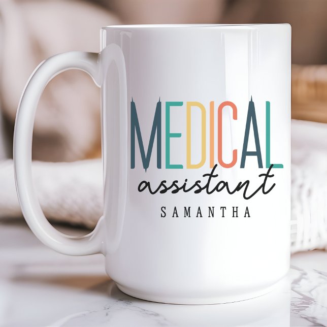 Custom Name Medical Assistant Mug, Graduation Gift Coffee Mug (medical assistant mug, custom name mug, graduation gift mug, personalized medical mug, )