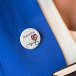 Custom Name Medical Nurse Stethoscope Heart  3 Cm Round Badge<br><div class="desc">Presenting our custom name Medical Nurse Cardiologist Stethoscope Heart button, a personalised accessory crafted for healthcare professionals with heart. This button features a symbolic stethoscope forming a heart shape, representing the compassionate care provided by nurses and cardiologists alike. Personalise it with your name or the name of a cherished healthcare...</div>