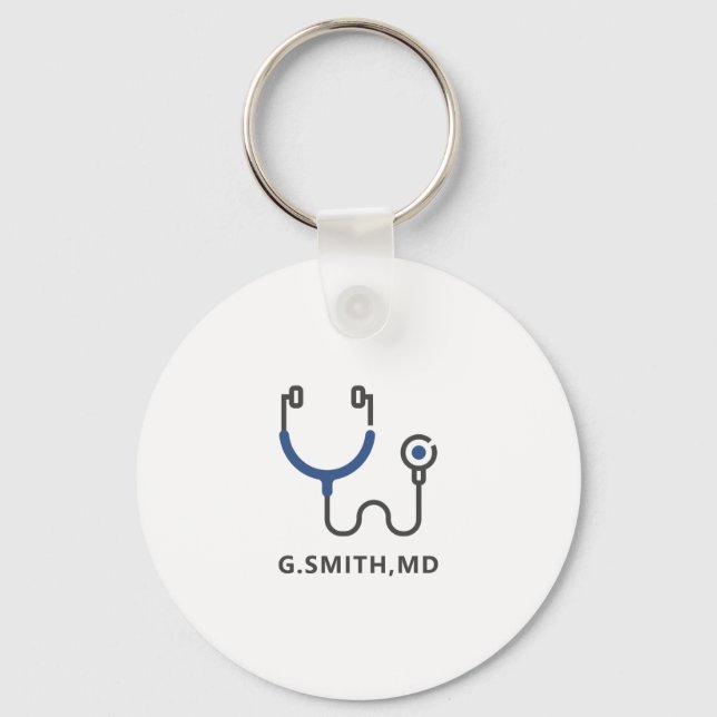 Custom Name | Medical Stethoscope | Doctor Nurse Key Ring (Front)