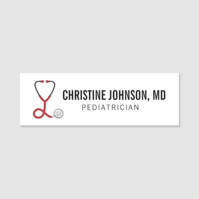 Custom Name | Medical Stethoscope | Doctor Nurse Tag (Front)