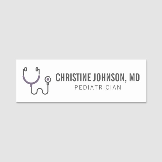 Custom Name | Medical Stethoscope | Doctor Nurse Tag (Front)