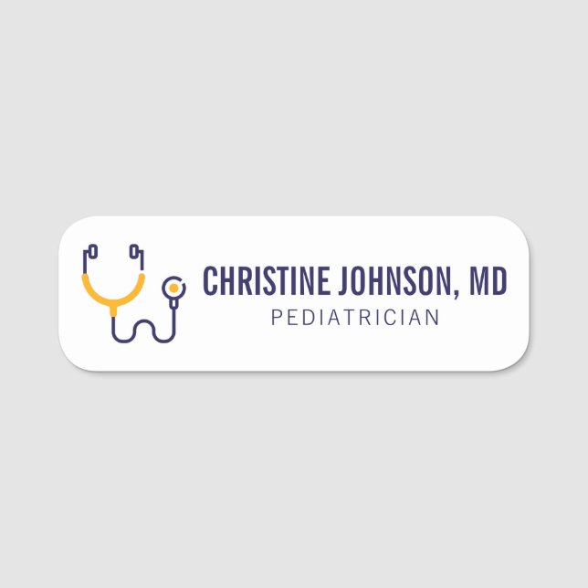Custom Name | Medical Stethoscope | Doctor Nurse Tag (Front)