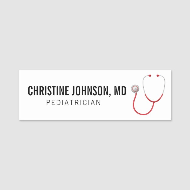 Custom Name | Medical Stethoscope | Doctor Nurse Tag (Front)