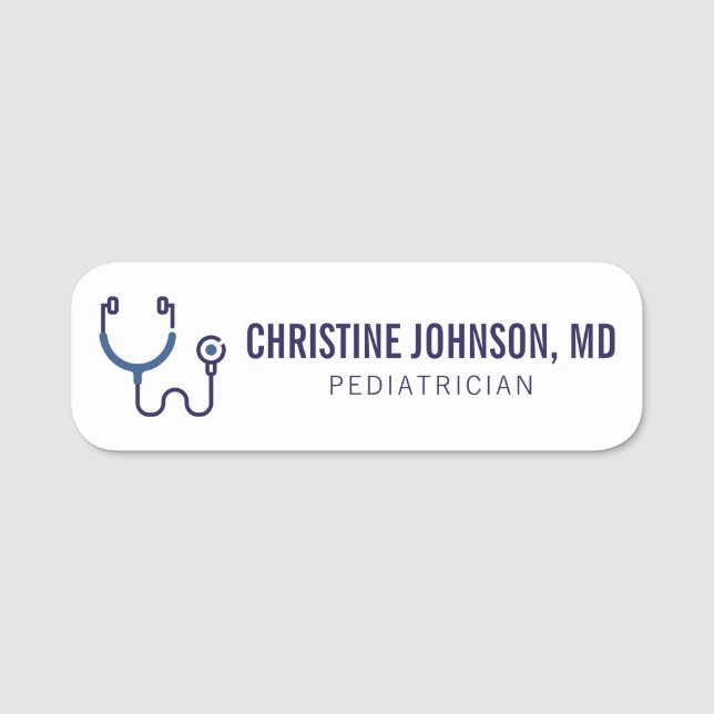 Custom Name | Medical Stethoscope | Doctor Nurse Tag (Front)