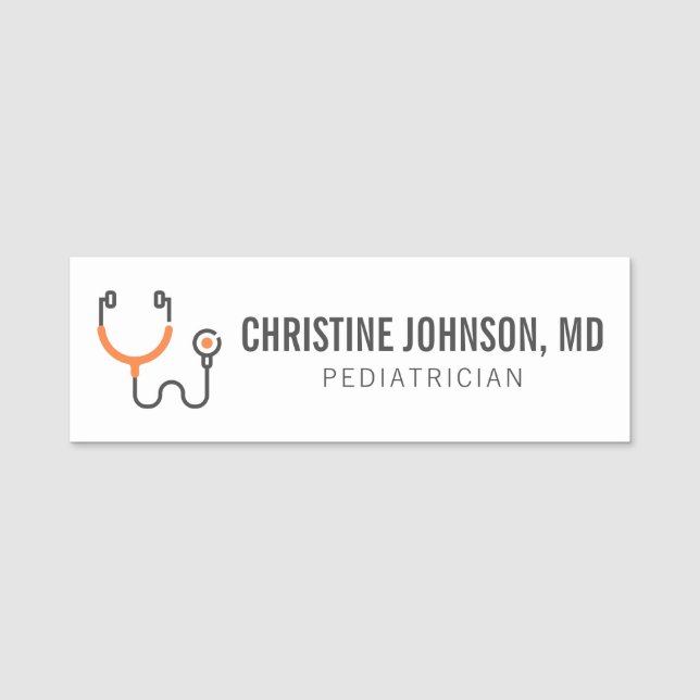 Custom Name | Medical Stethoscope | Doctor Nurse Tag (Front)