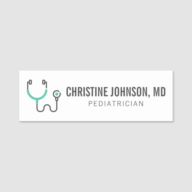 Custom Name | Medical Stethoscope | Doctor Nurse Tag (Front)
