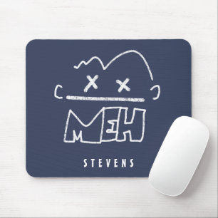Custom Name Meh Funny Face Emoji Mouse Pad