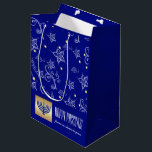 Custom Name Menorah Design Passover Medium Gift Bag<br><div class="desc">Happy Passover. Menorah and Star of David with gold foil embellishments Passover Gift Bag with personalised names and text. Matching cards and gifts available in the Jewish Holidays Category of our store.</div>