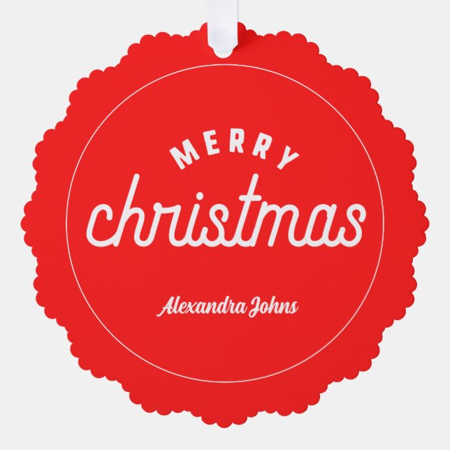 Custom name merry christmas paper ornament tree (Front)