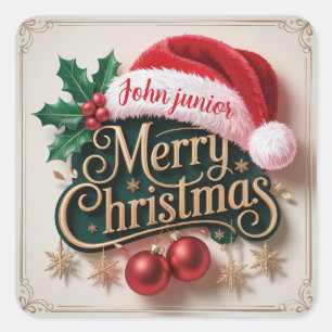 Custom Name Merry Christmas Sticker