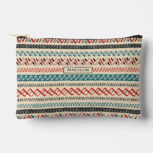 Custom Name Mexican / Aztec Pattern Accessory Pouch