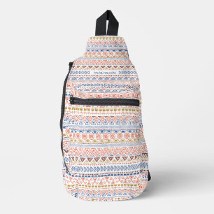 Custom Name Mexican / Aztec Pattern Sling Bag
