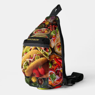 Custom Name Mexican Food Sling Bag