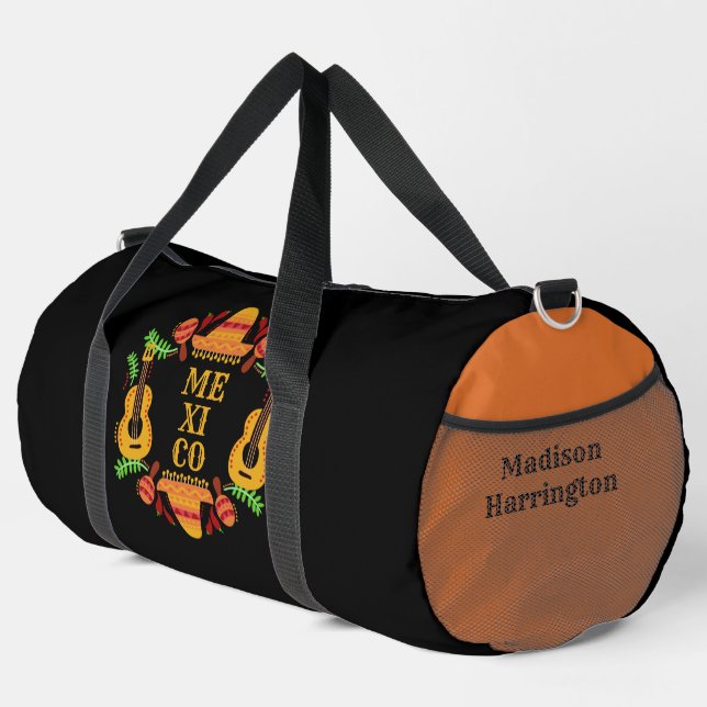 Custom Name Mexico Duffle Bag (Right Corner)