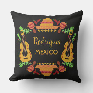 Custom name MEXICO Illustration throw pillows