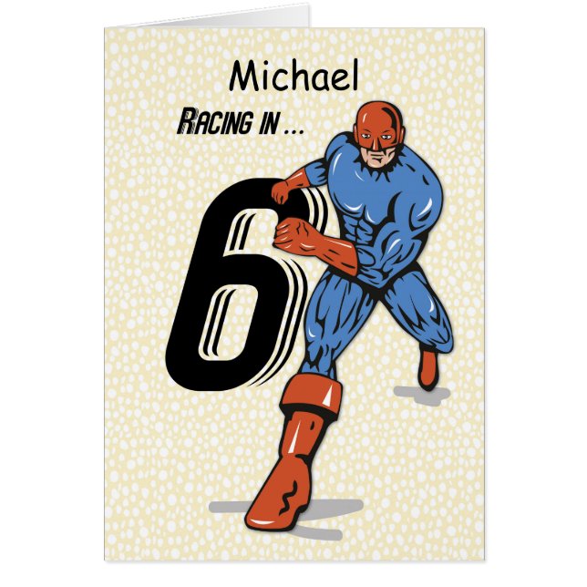 Custom Name, Michael, 6th Birthday Superhero (Front)
