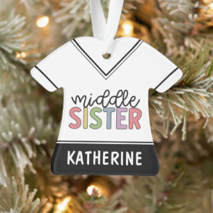 Custom Name Middle Sister Cute Personalised Ornament