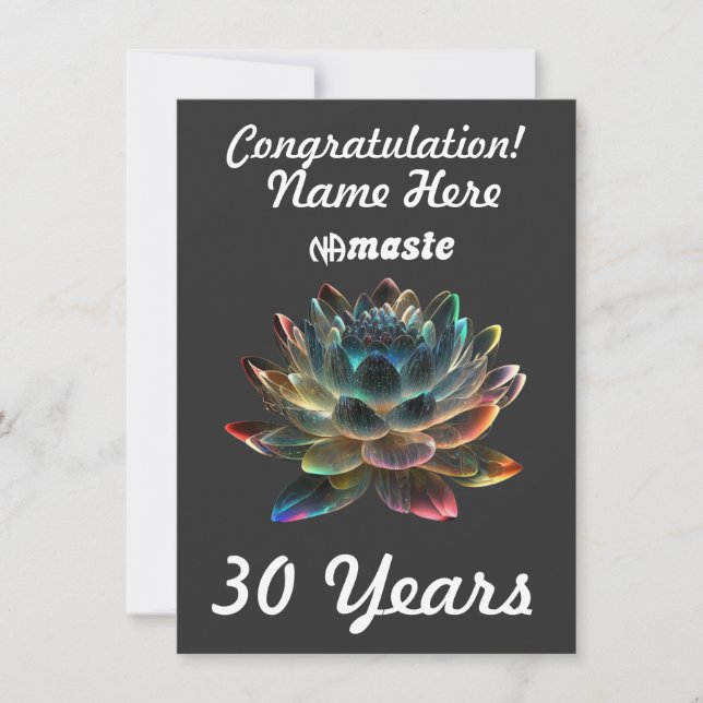 Custom Name/milestone NAmaste Narcotics Anonymous Holiday Card (Front)