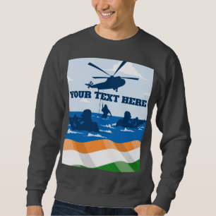 Custom Name Military Helicopter Rescue Patriotic Sweatshirt