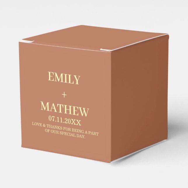 CUSTOM NAME MINIMAL MONOGRAM TYPOGRAPHY WEDDING  FAVOUR BOX (Front Side)