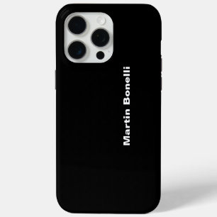 Custom Name Minimalist Modern Black White iPhone 15 Pro Max Case